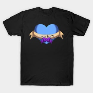 He him pronouns heart T-Shirt